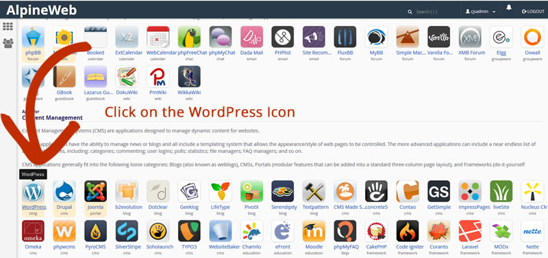 Import my WordPress into Installatron step 1