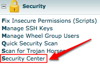 WHM Security Center Link