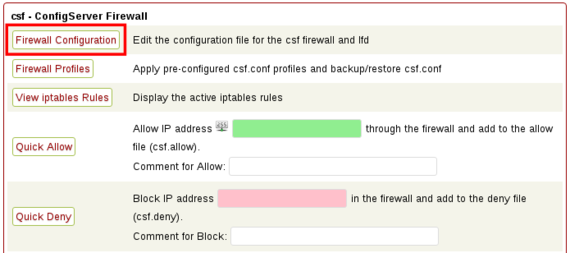 firewall configuration