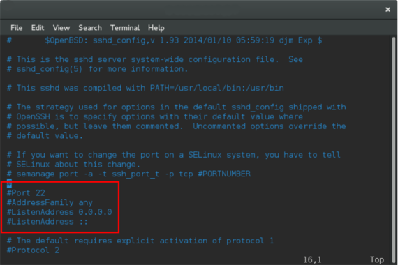 ssh port highlighted